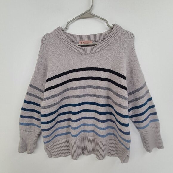 Philosophy Women's Long Sleeve Pullover Sweater Striped Size 1X - Picture 1 of 7